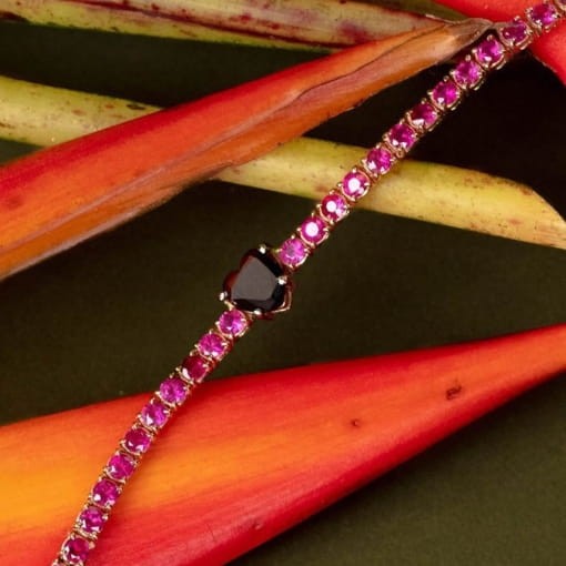 Riviera Rubis e Diamante Negro Coração